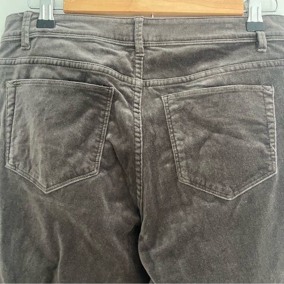 J. Jill Velour Dark Gray Straight Pants Soft Stretchy Women’s Size 4 Petite - Picture 7 of 8